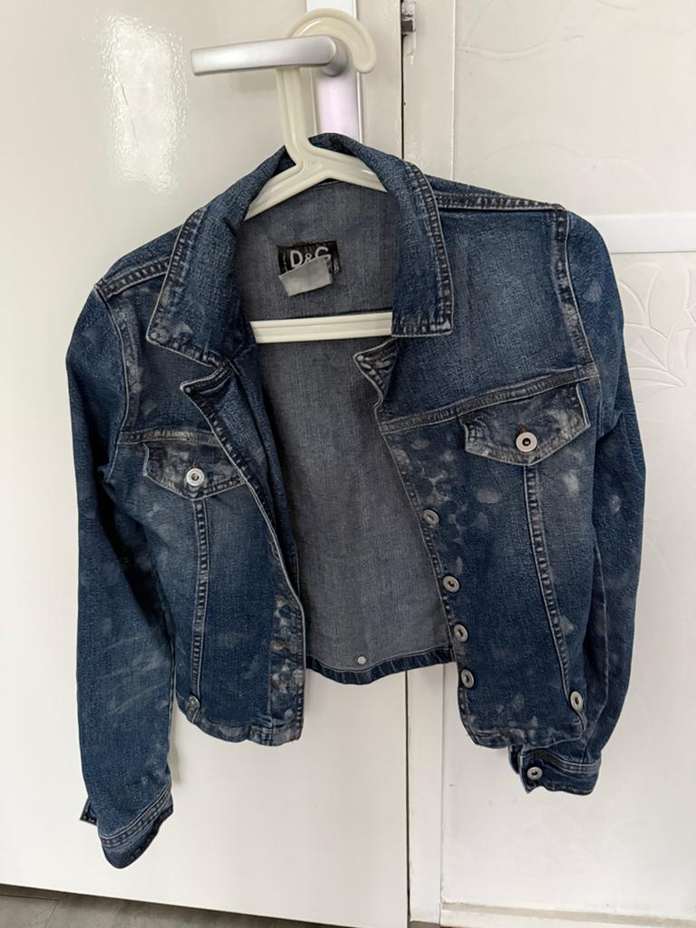 D&G Dolce & Gabbana spijkerjack maat 40, Ophalen of Verzenden, Gedragen, Maat 38/40 (M), Blauw