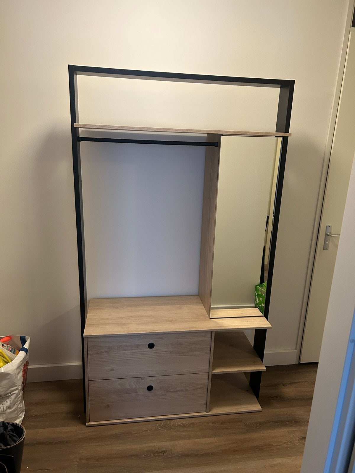 Kledingrek met lades, planken en spiegel, Ophalen, 50 tot 100 cm, Zo goed als nieuw, Met lade(s)