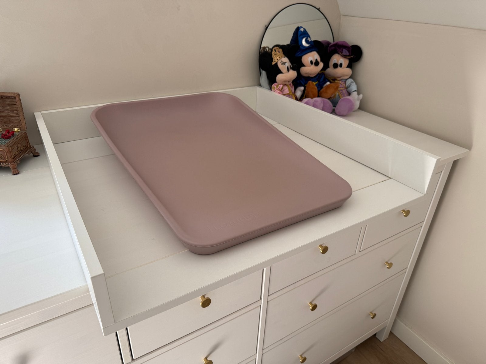 Leander Matty Aankleedkussen - Dusty Rose, Kinderen en Baby's, Badjes en Verzorging, Aankleedkussen, Zo goed als nieuw, Standaard