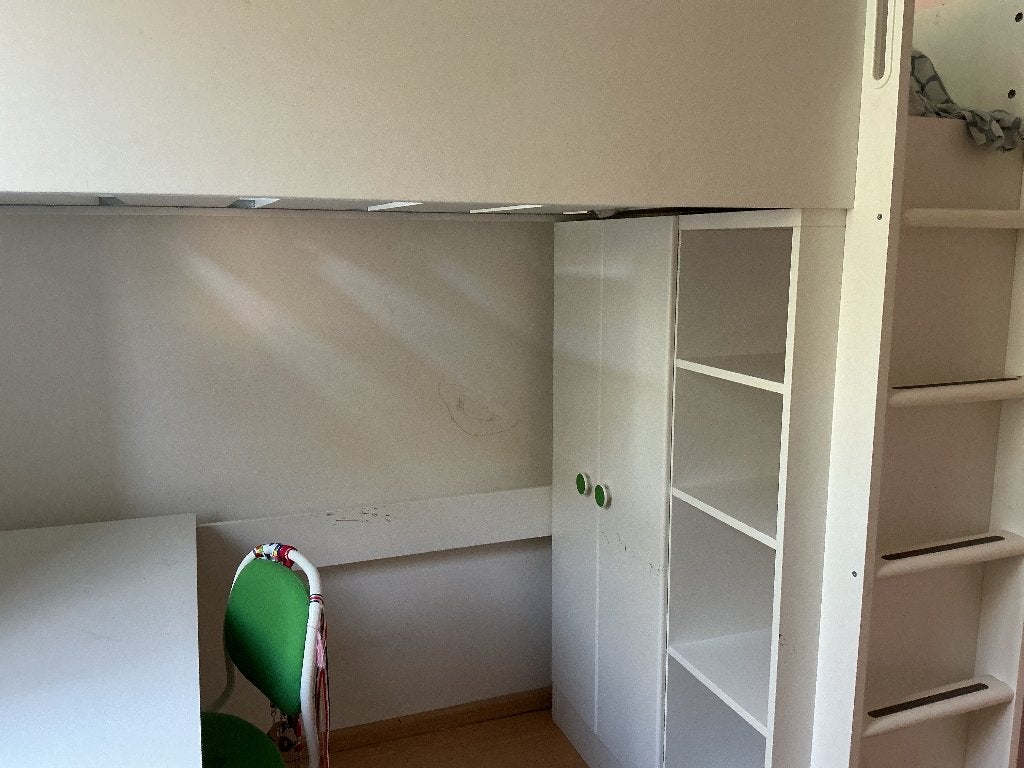 Hoogslaper met kast en bureau (IKEA smastad), Kinderen en Baby's, Ophalen, Gebruikt, Hoogslaper