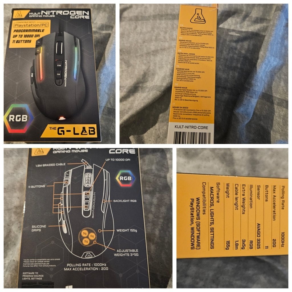 The G-Lab Kult Nitrogen Core Gaming Muis