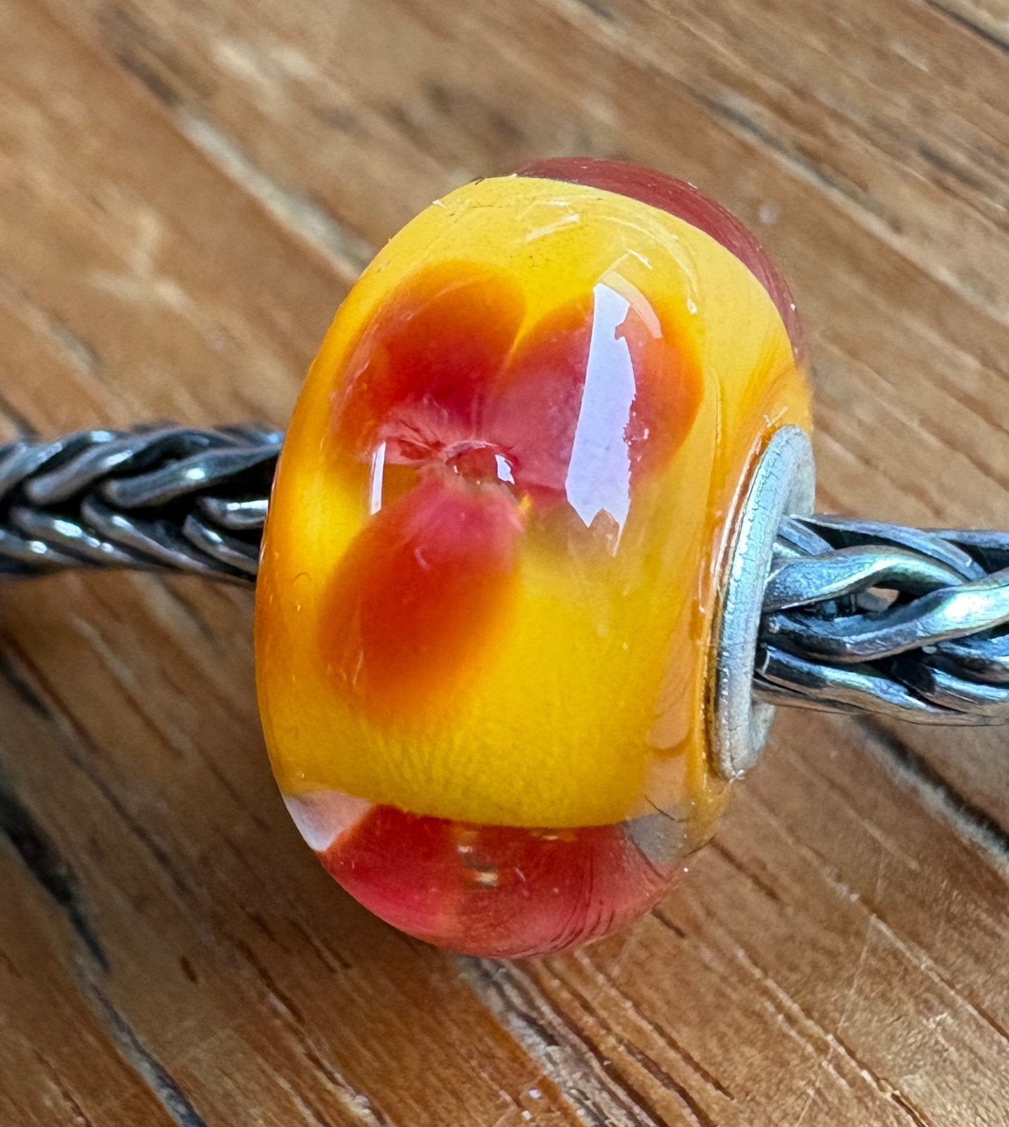 Trollbeads Retired Rode Bloem NIEUW, Verzenden, Nieuw, Glas of Kristal, Trollbeads