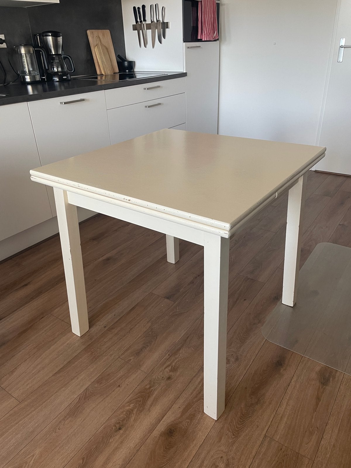 Uitschuifbare eettafel, Ophalen, Gebruikt, 100 tot 150 cm, 50 tot 100 cm