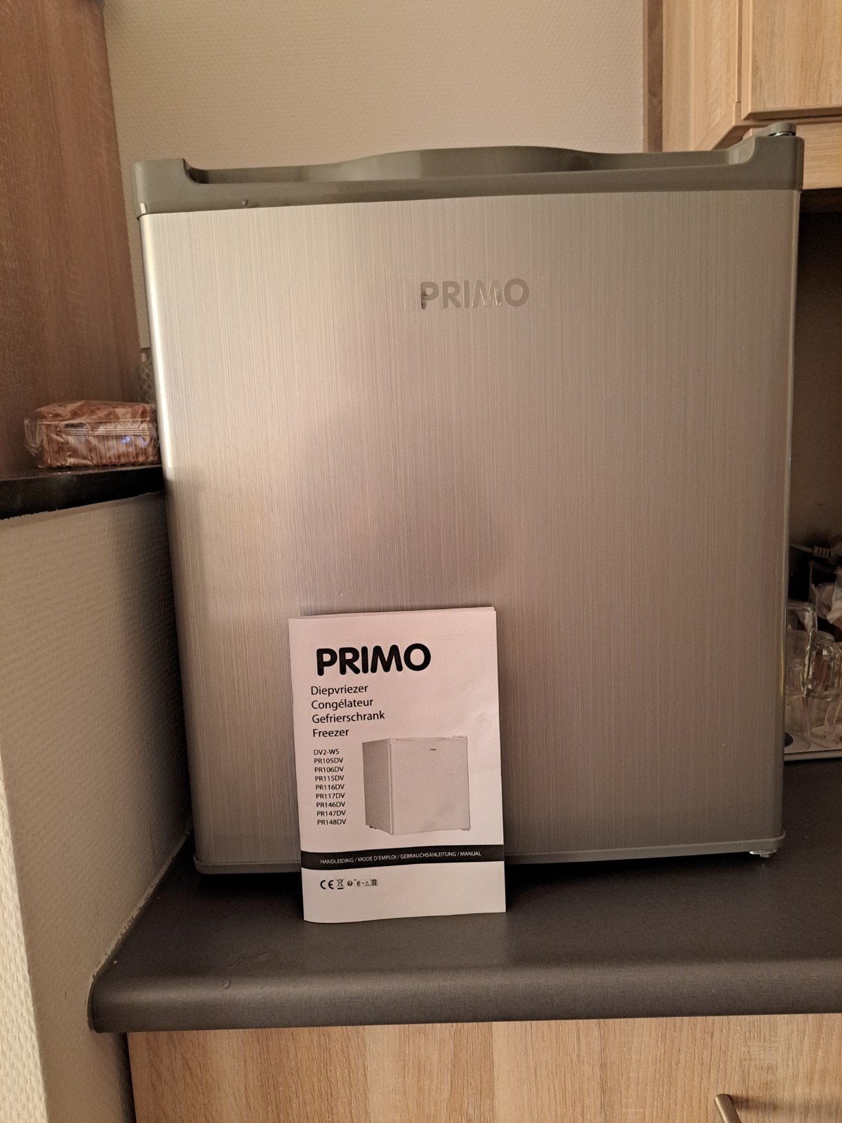 primo Pr116DV mini vriezer vrijstaand 33 ltr zilver, Ophalen, Zo goed als nieuw, Minder dan 60 cm, Minder dan 85 cm