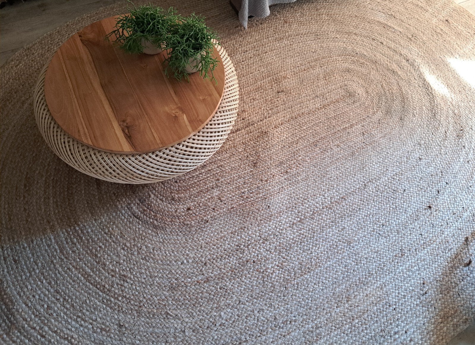 Jute vloerkleed ovaal 205x305, Ophalen, 200 cm of meer, Bohemian, Zo goed als nieuw