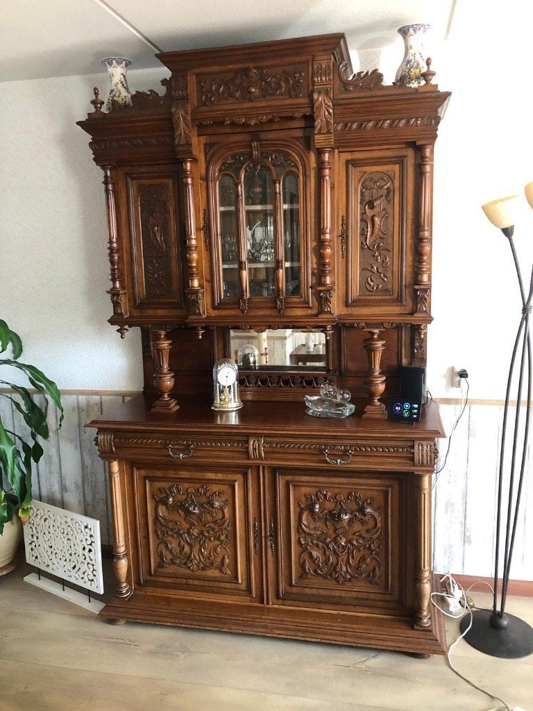 Antieke Franse Jachtkast Henri II Stijl Buffetkast 1890, Ophalen