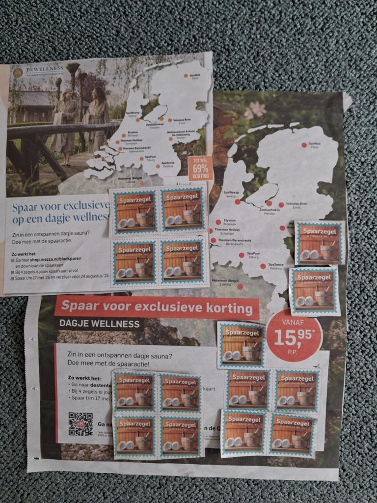 15 Zegels geldig voor 3 x Sauna bezoek met korting, Tickets en Kaartjes, Drie personen of meer, Kortingsbon, Spa of Sauna