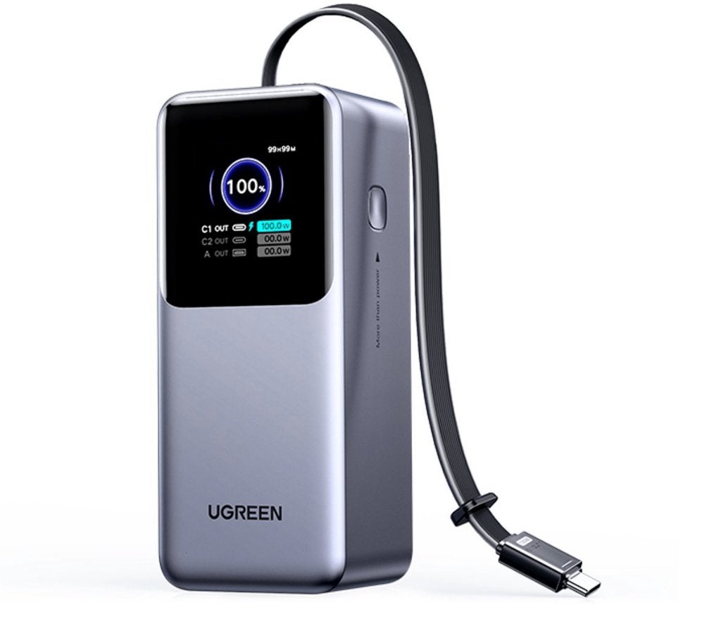 UGREEN 165W Power Bank met Uittrekbare Kabel, Telecommunicatie, Powerbanks, Ophalen of Verzenden, Nieuw, UGREEN