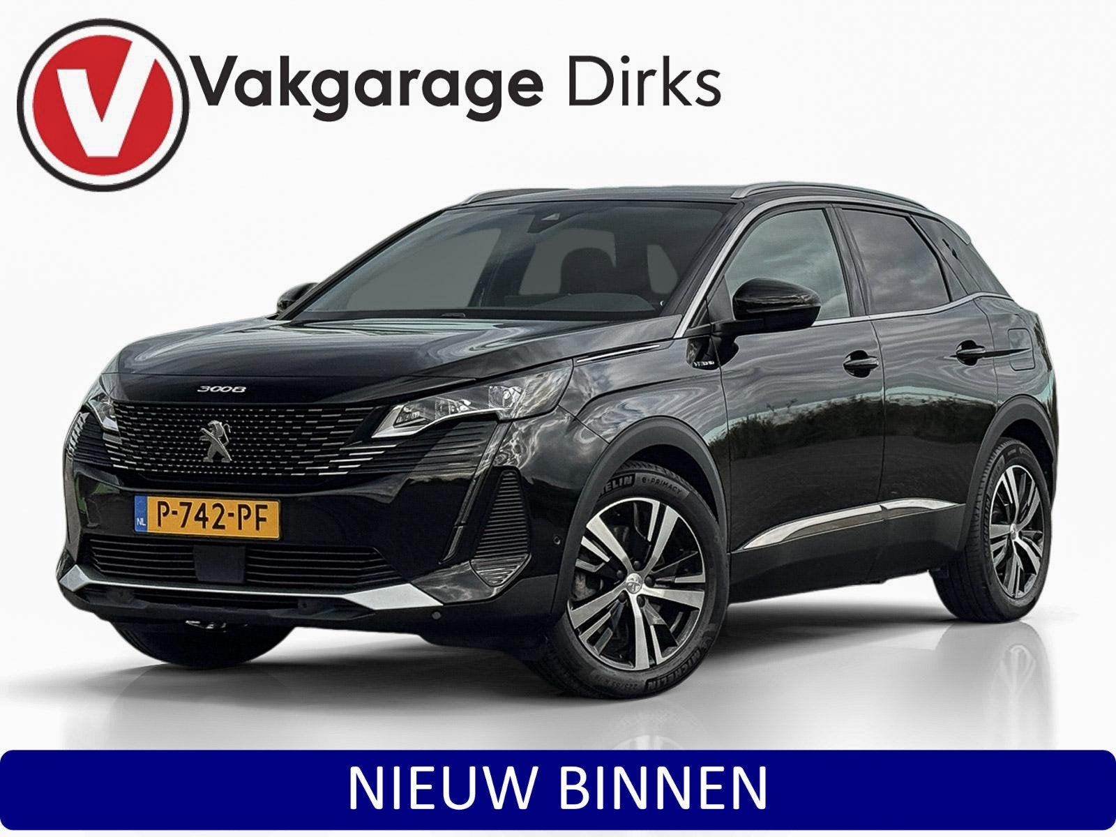 Peugeot 3008 1.6 HYbrid 225 pk GT Pack ✅ Camera ✅ Keyles, Auto's, Euro 6, Zwart, Bedrijf, Grijs