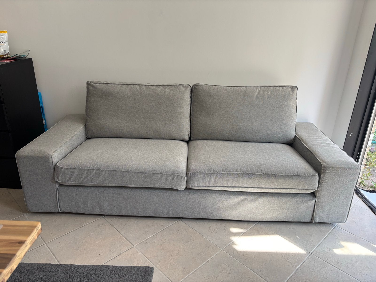 Grijze 3 zitsbank ( Met fabriekgarantie), Ophalen, Driepersoons, 75 tot 100 cm, Zo goed als nieuw