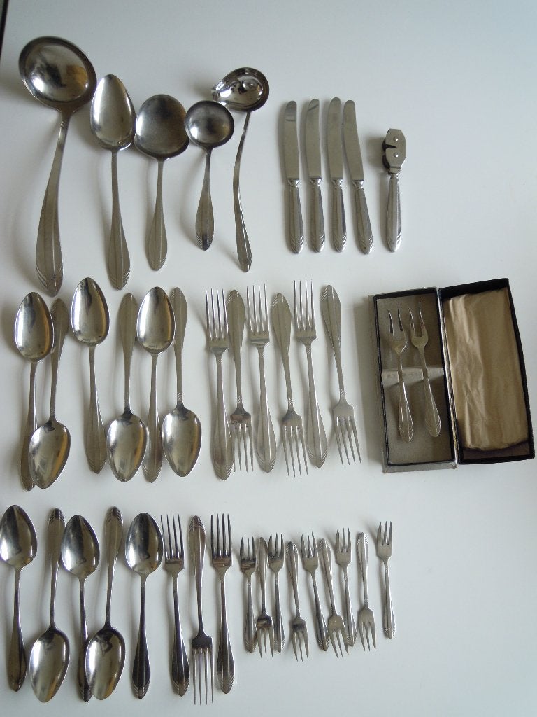 Gero Zilmeta bestek 581 visgraat, Ophalen of Verzenden, Gebruikt, Rvs of Chroom