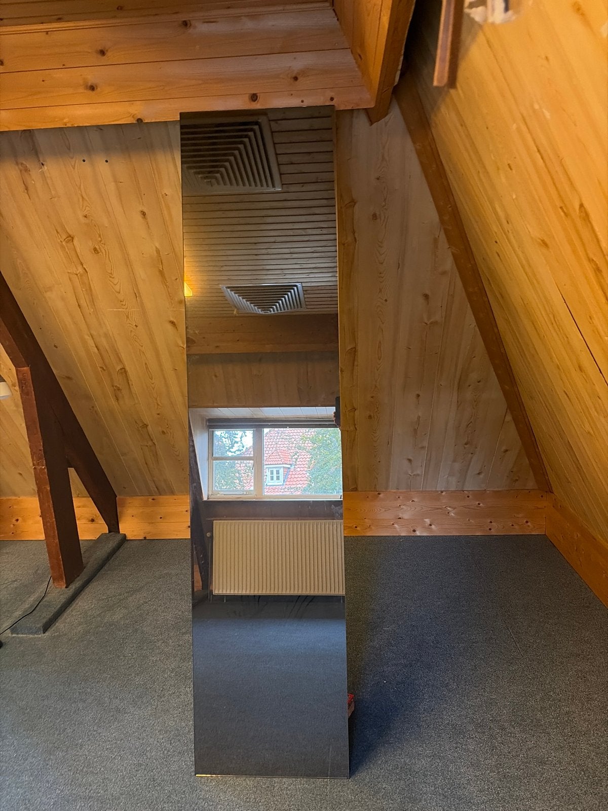 Hoge spiegel, hoogte ca. 2,25 meter breedte 53cm, Ophalen of Verzenden, Gebruikt, 200 cm of meer