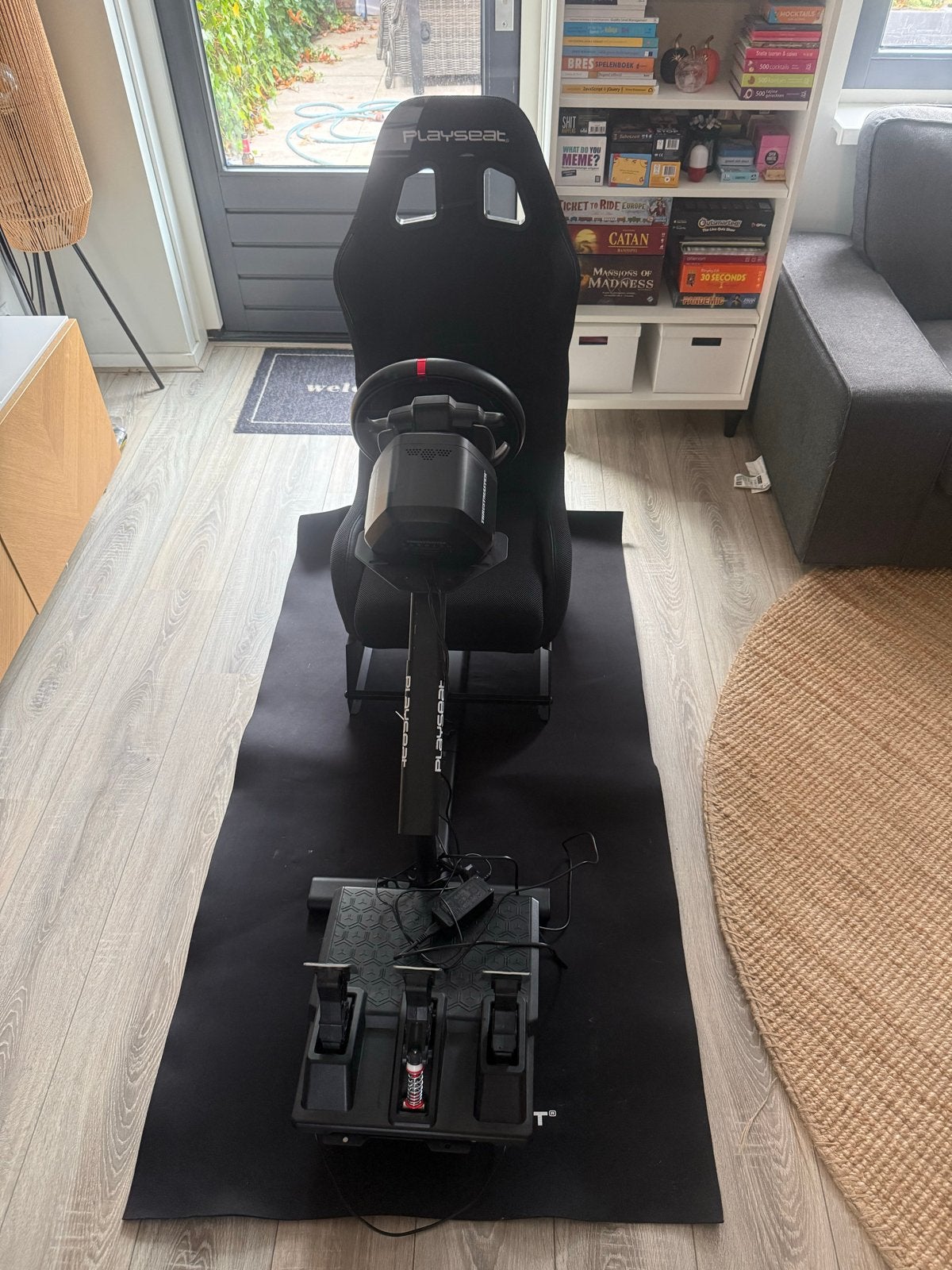 Playseat Evolution actifit zwart met thrustmaster t248, Spelcomputers en Games, Ophalen, Racestoel, Gebruikt, Force feedback