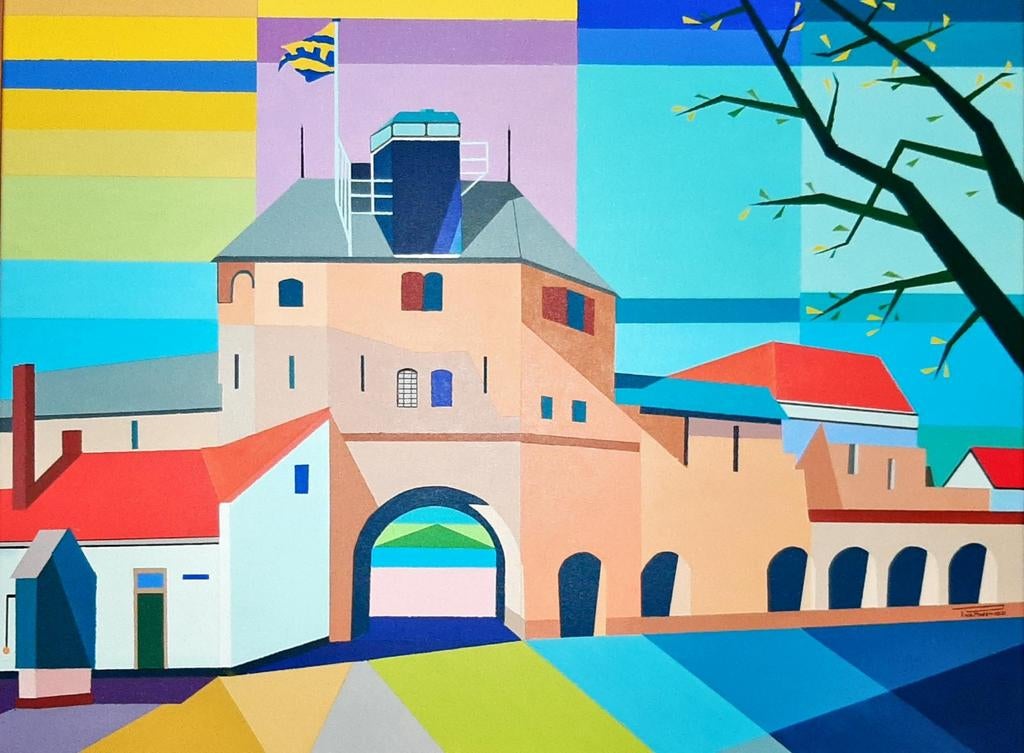 Vischpoort Harderwijk replica op acrylglas 80x60cm, Antiek en Kunst, Kunst | Schilderijen | Modern, Ophalen