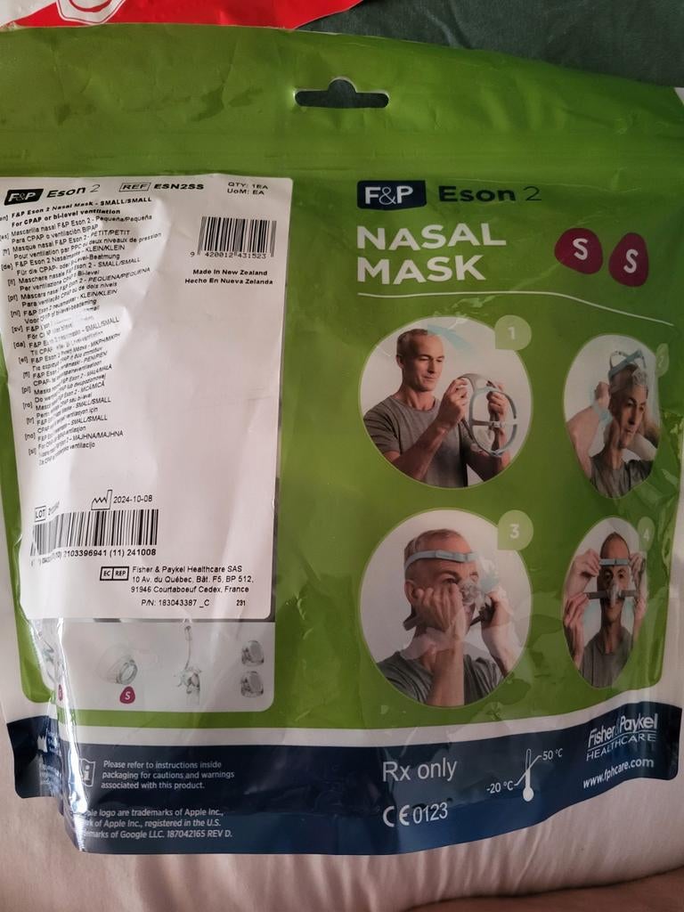 F&P Eson 2 Nasalmask neusmasker S voor Cpap, Ophalen of Verzenden, Nieuw