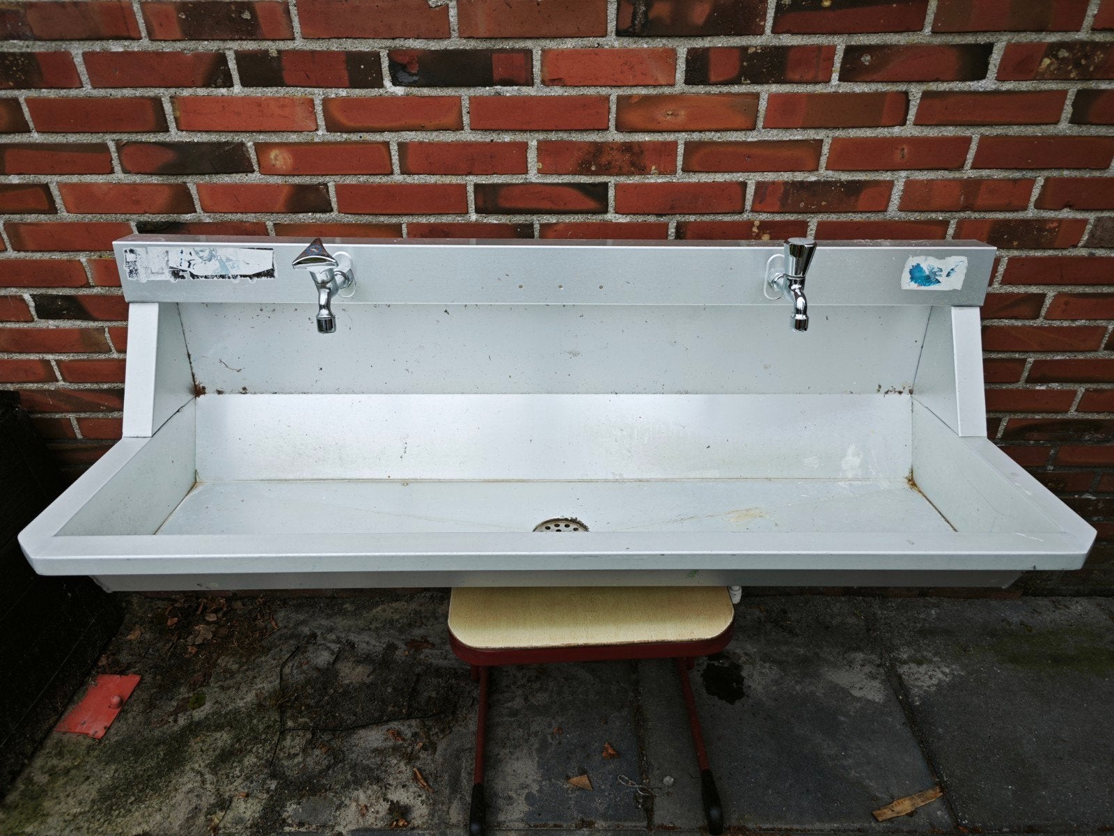 Aluminium wastafel 120x40 cm, Ophalen of Verzenden, Gebruikt, Rvs, Wastafel