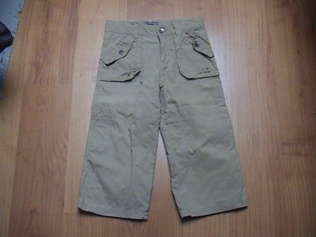 AKMO UNLIMITED / WORKS beige korte - 3/4 broek maat 128, Broek, Gebruikt, Ophalen of Verzenden, AKMO