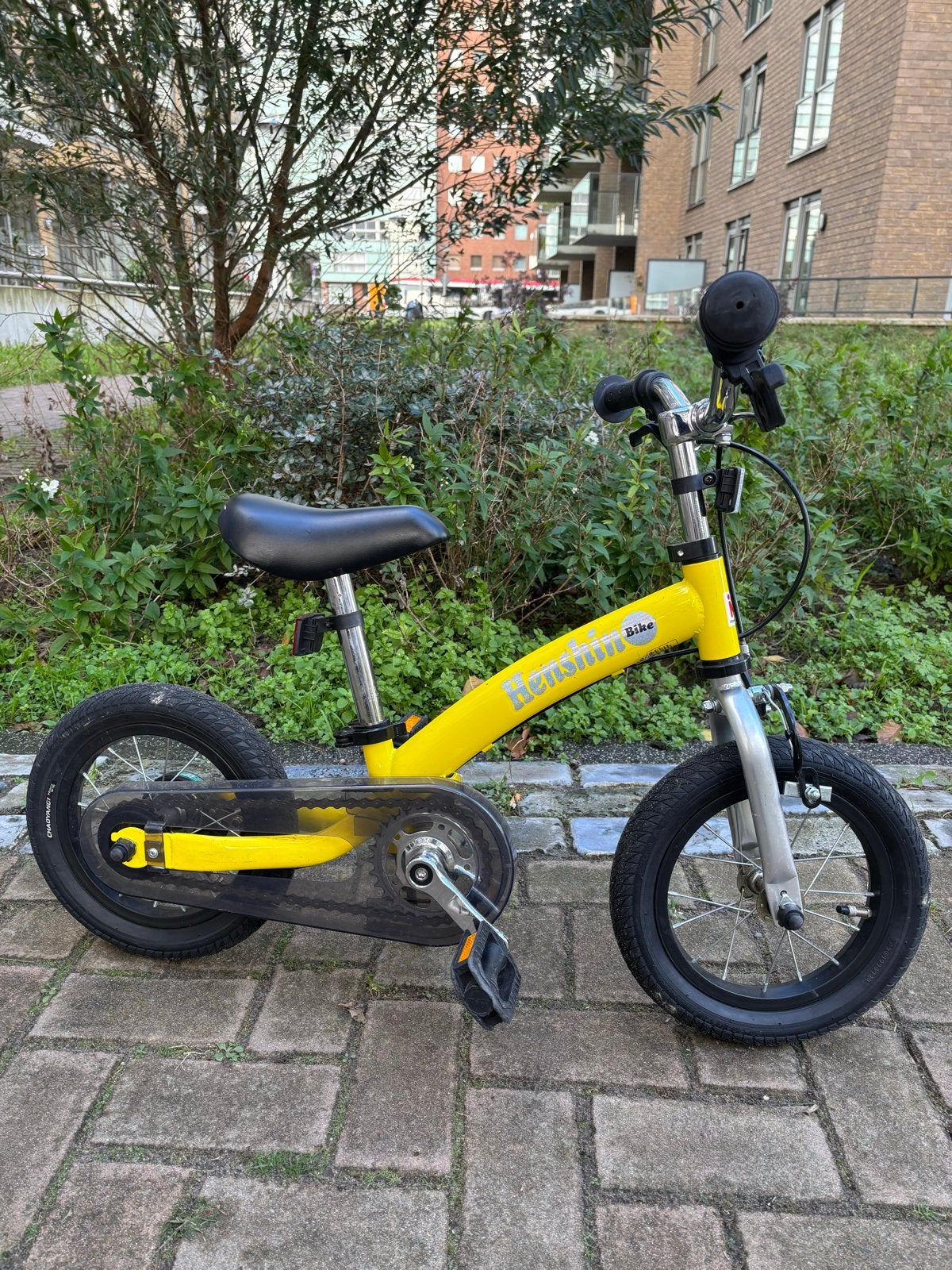 Kids bike-strider Kinderfiets Geel for2-5y Zo goed als nieuw, Ophalen, Zo goed als nieuw, Velgrem, Minder dan 16 inch
