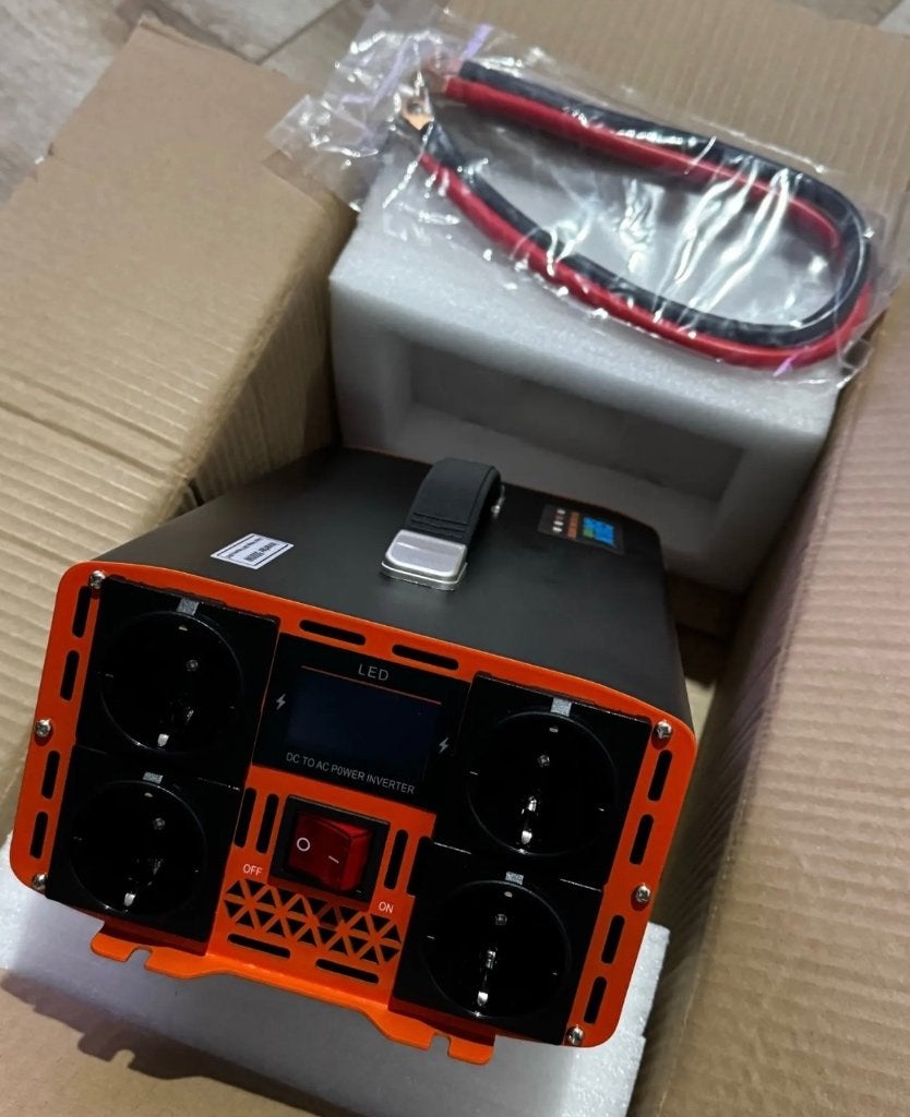 5000W Zuivere Sinus Omvormer 12V 4 Stopcontacten camper boot, Ophalen of Verzenden, Nieuw