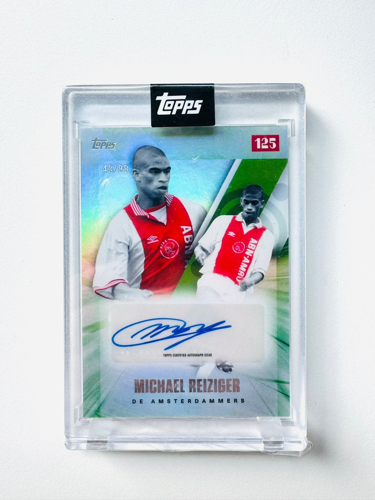 2025 Topps AFC Ajax 125 Anniversary - Michael Reiziger /99, Hobby en Vrije tijd, Ophalen of Verzenden, Nieuw, Losse kaart, Foil