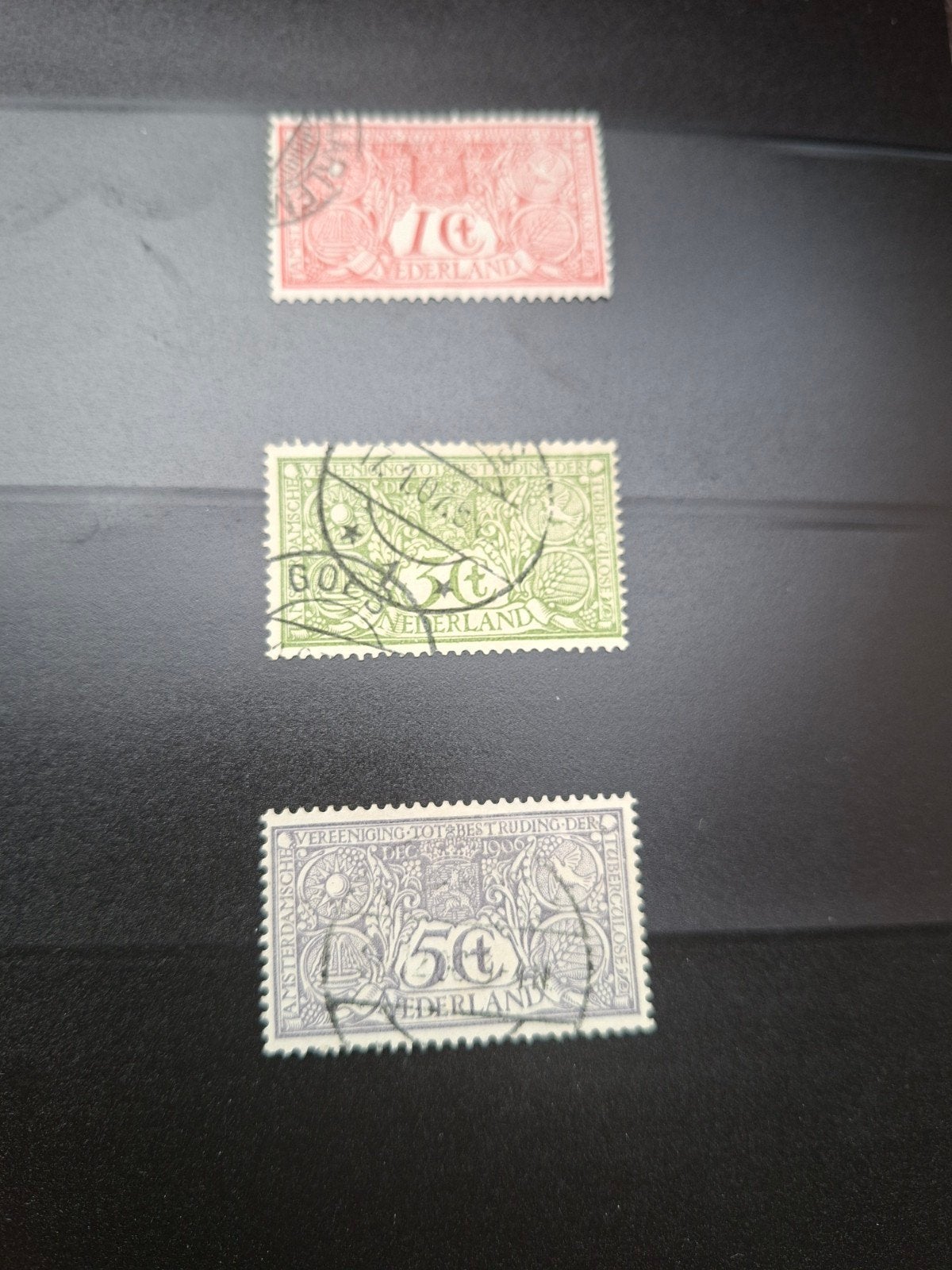 Nederlandse postzegels: 1 cent, 3 cent, 5 cent(gestempeld), Ophalen of Verzenden, T/m 1940, Gestempeld