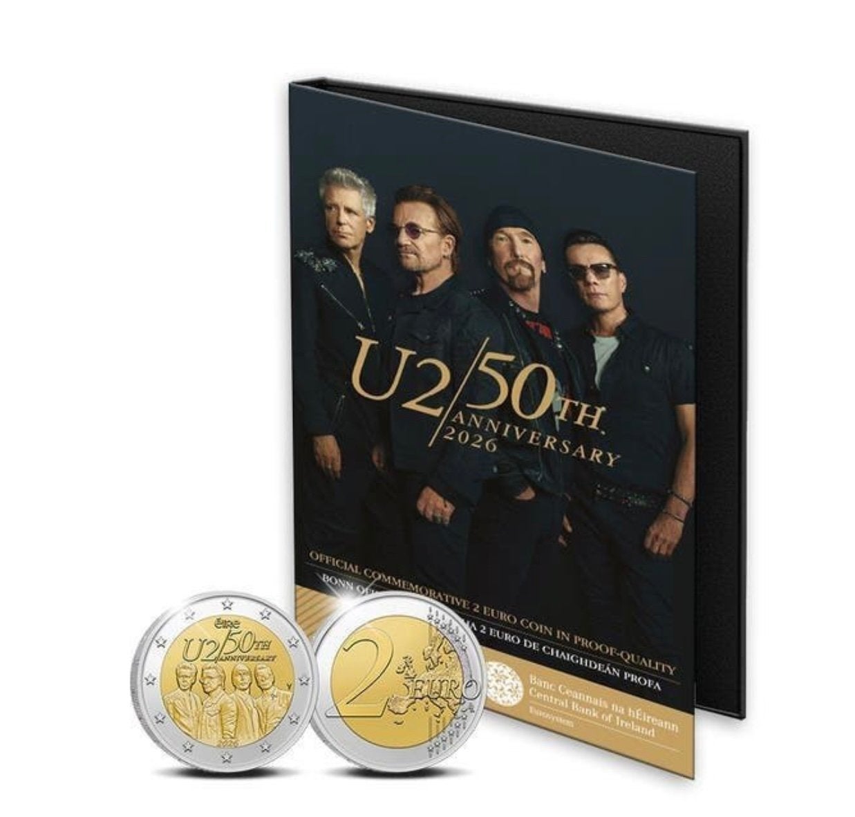 U2 50th Anniversary 2 Euro Munt in proof- Kwaliteit, Ophalen of Verzenden, 2 euro