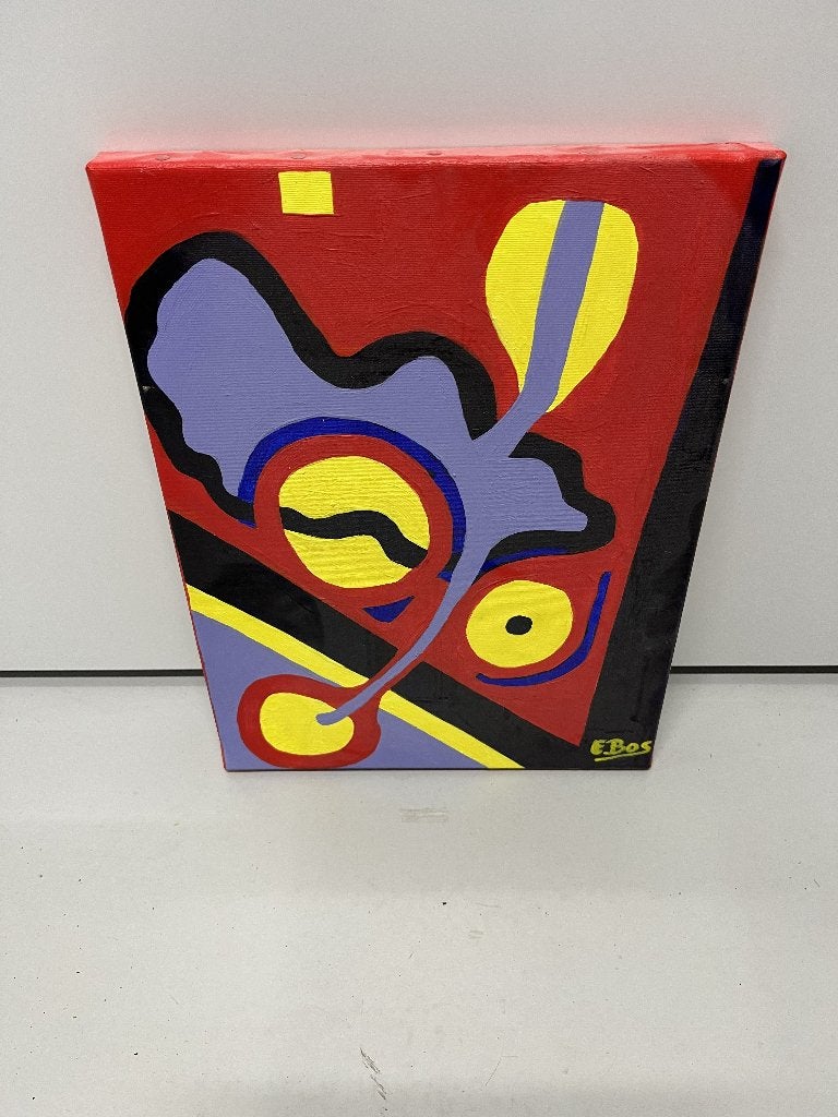 Abstract schilderij door Elles Bos, Ophalen