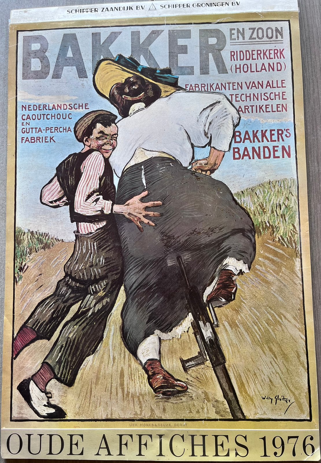 Oude Kalender 1976 - Bestaande uit Oude affiches - 32 x 50cm, Ophalen of Verzenden, 1960 tot 1980, Gebruikt, Overige onderwerpen