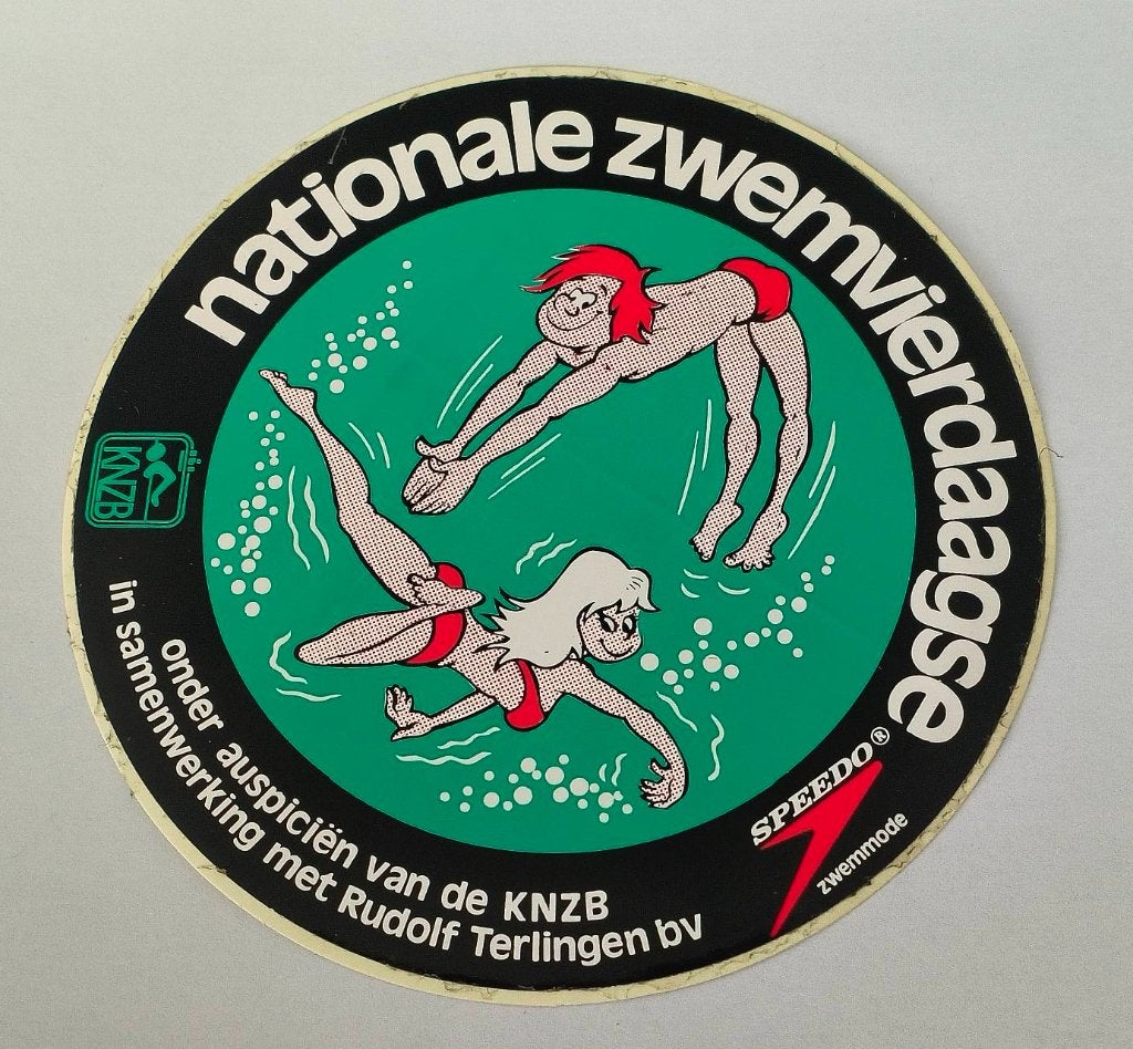 Sticker Nationale zwemvierdaagse (1), Ophalen of Verzenden, Zo goed als nieuw, Sport