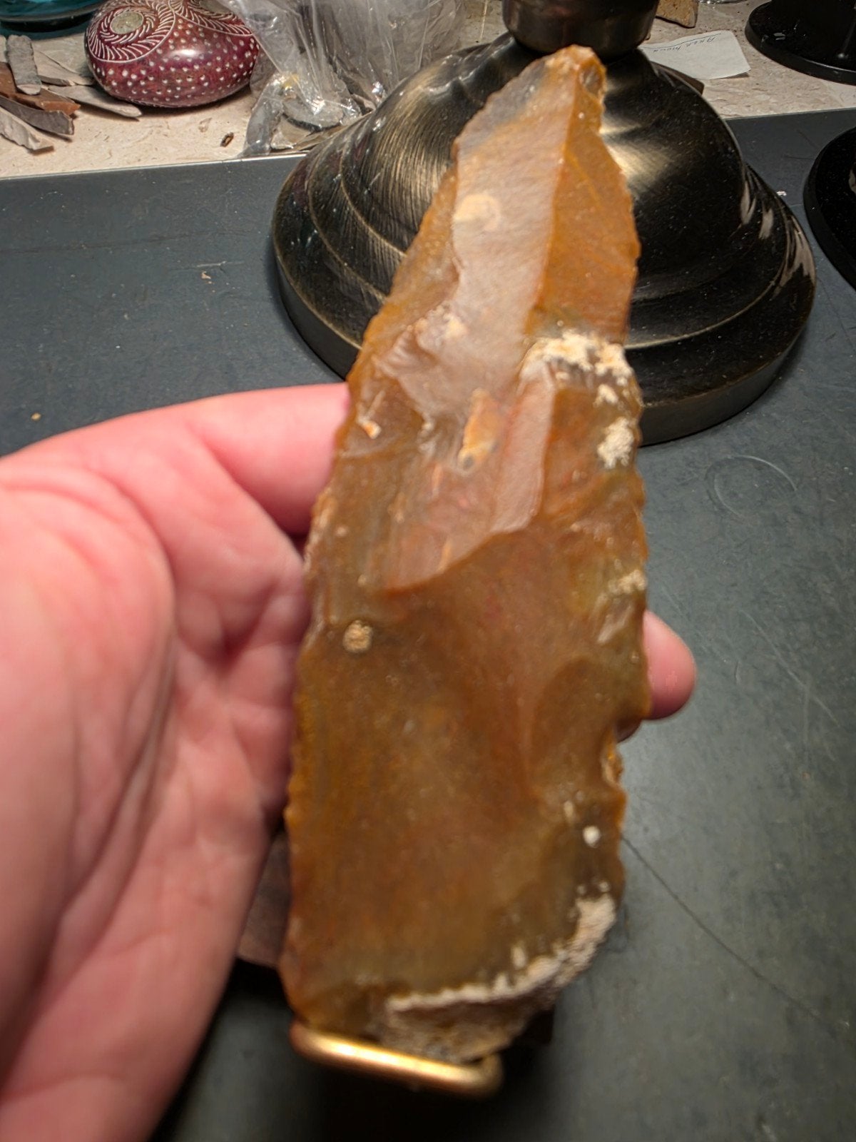 Prehistorische vuurstenen dolk - Authentiek artefact, Verzamelen, Ophalen of Verzenden