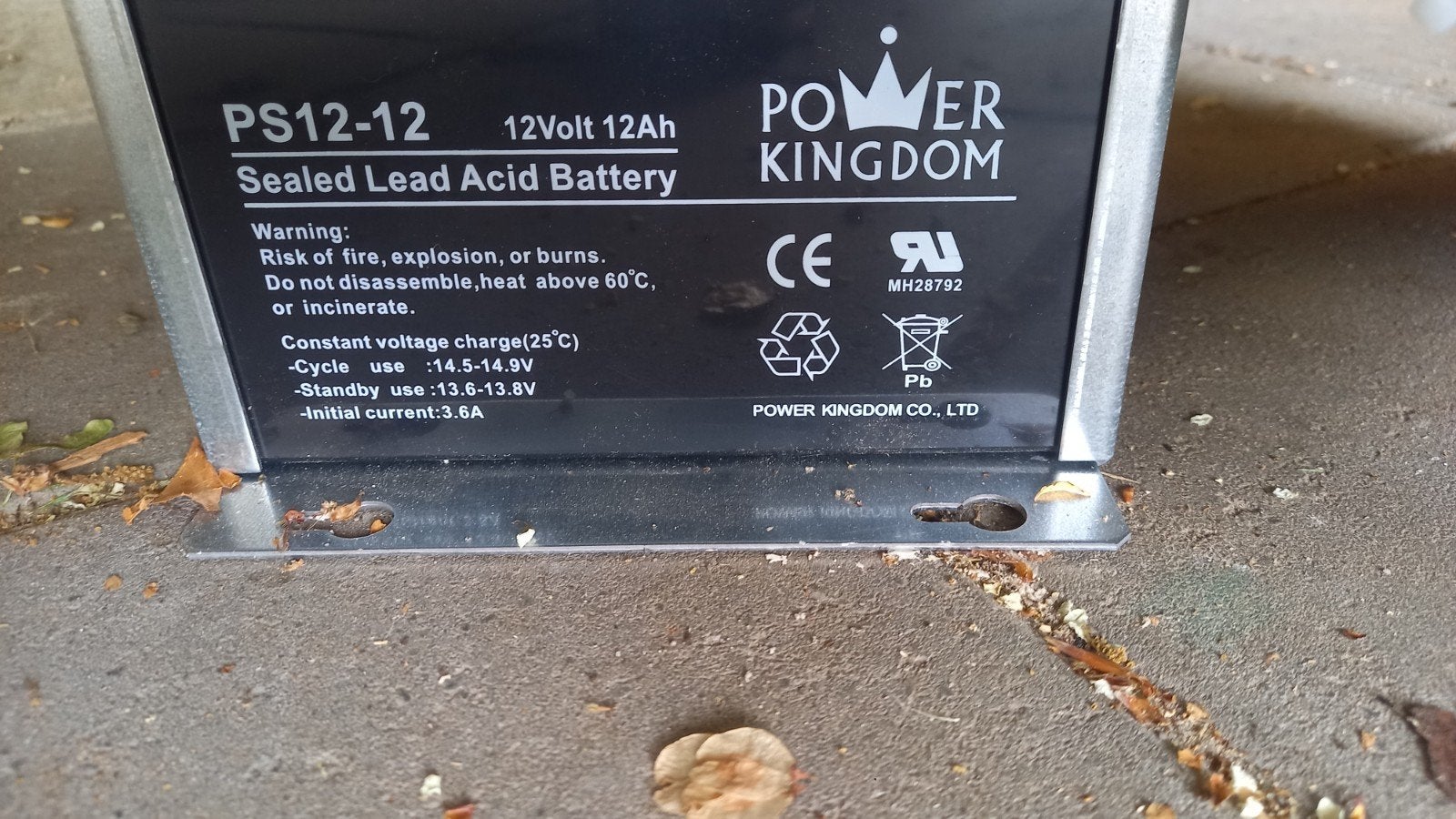 Power Kingdom PS12-12 Loodaccu 12V 12Ah, Ophalen