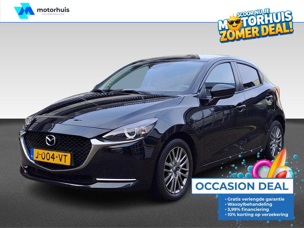 Mazda 2 1.5 SKYACTIV-G 90PK LUXURY NAVI CAMERA HUD LED ECC N, Auto's, Mazda, Voorwielaandrijving, 4 cilinders, Zwart, Origineel Nederlands