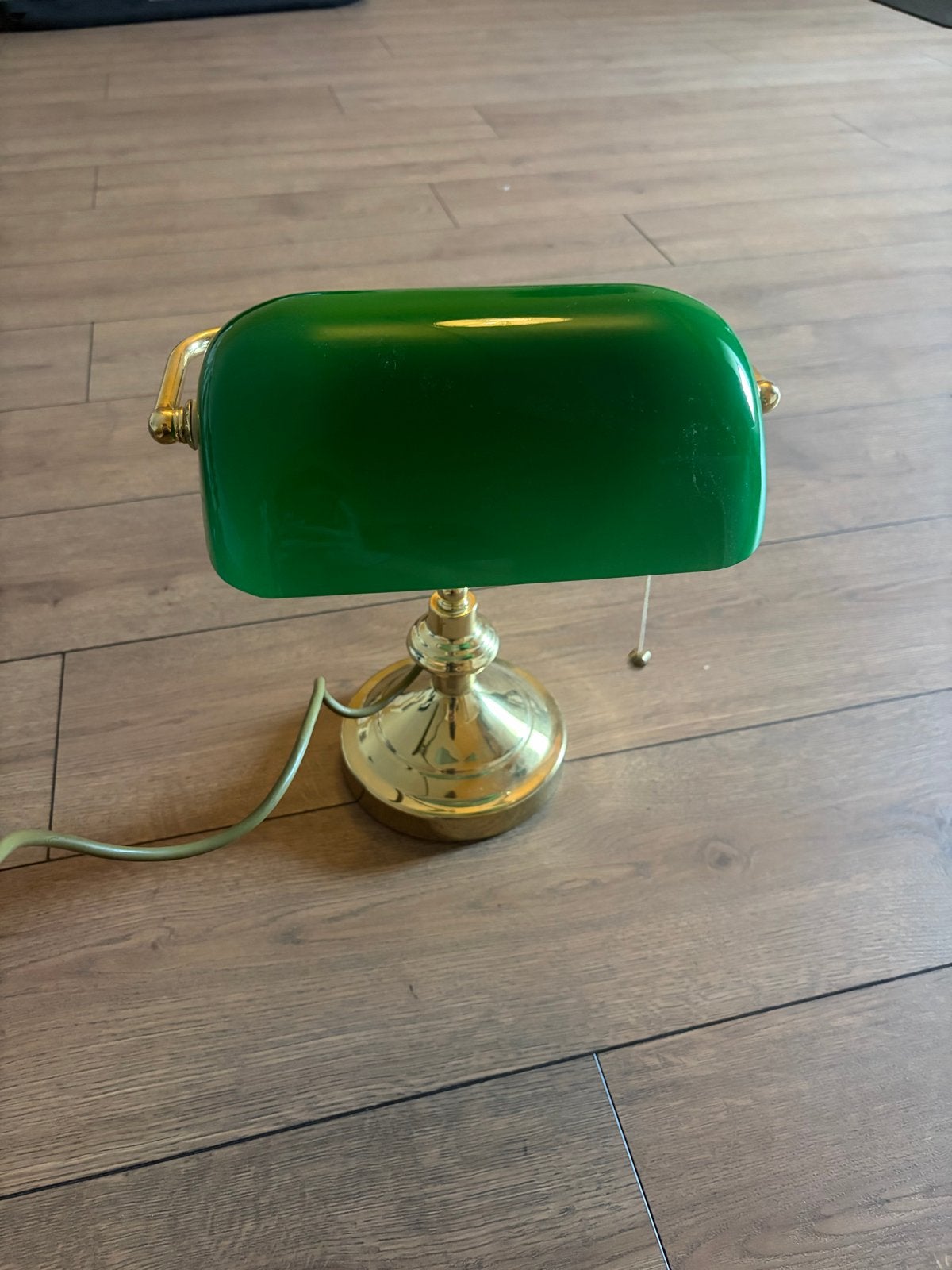 Klassieke Bankiers/Bibliotheek lamp, Ophalen, Met schakelaar, Groen, E27 (groot)