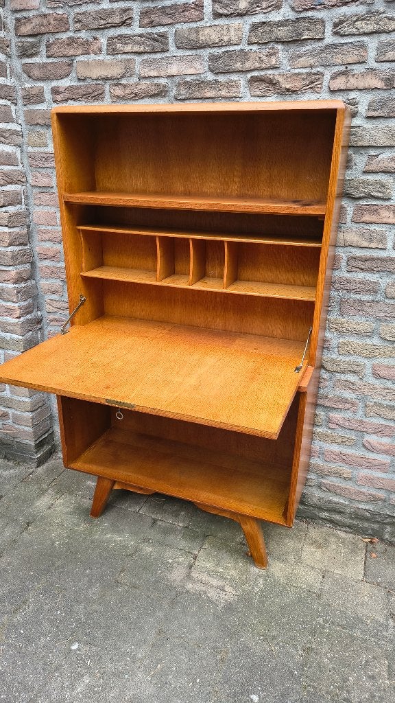 Vintage bureau / secretaire Pastoe Stijl, Huis en Inrichting, Ophalen, Gebruikt, Hout, Secretaire