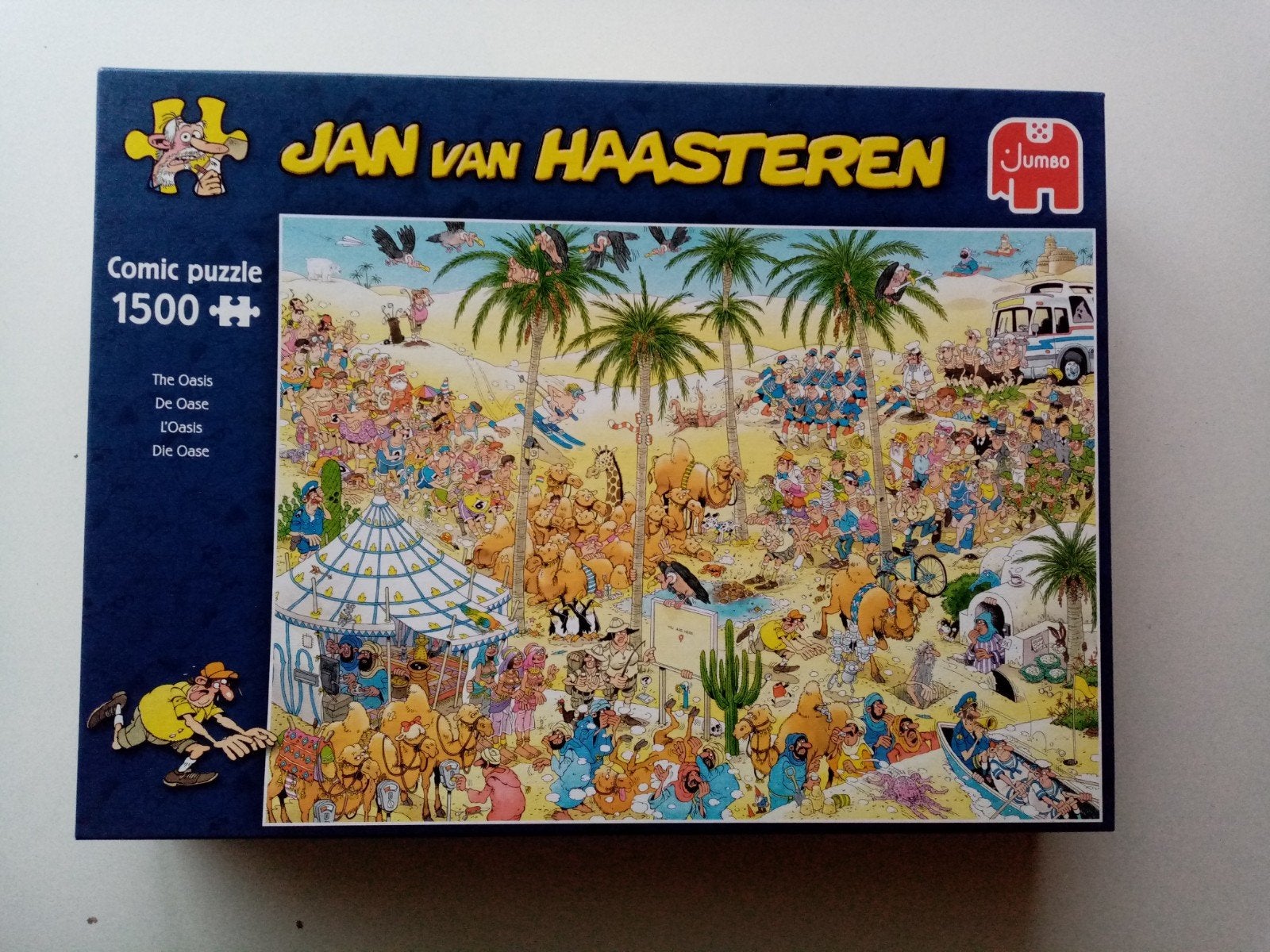 Jan van Haasteren legpuzzel De Oase 1500 stukjes, Ophalen of Verzenden, 500 t/m 1500 stukjes, Zo goed als nieuw