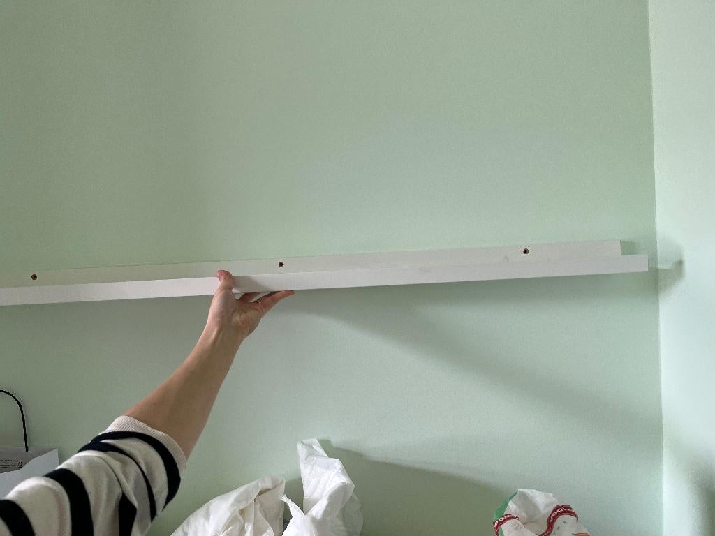 115cm ribba wit ikea fotoplank wandplank, Ophalen, Gebruikt