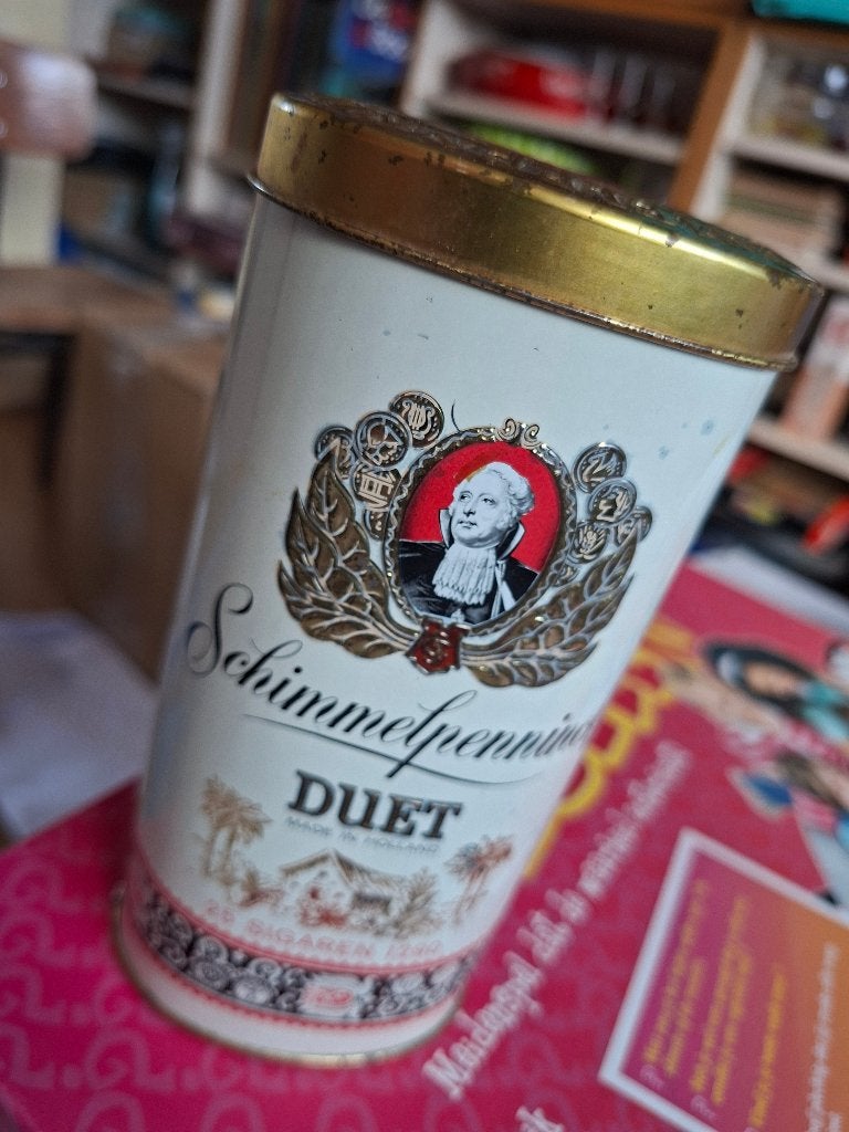 vintage sigarenblik Schimmelpenninck Duet, Verzamelen, Ophalen of Verzenden, Tabaksdoos of Verpakking