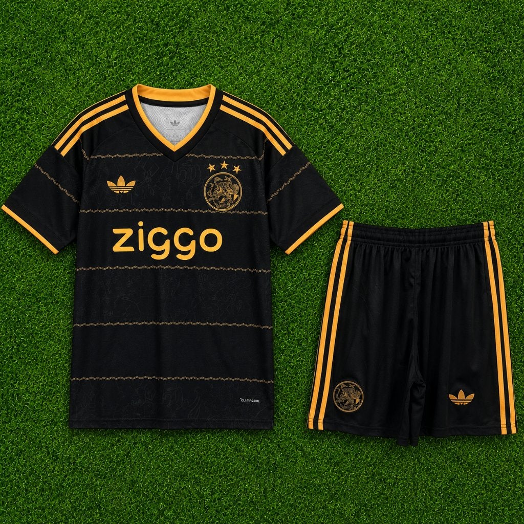 Ajax Uittenue Uit Tenue Shirt Zwart Oranje 26 27 Met Broekje, Maat XS of kleiner, Verzenden, Nieuw, Set