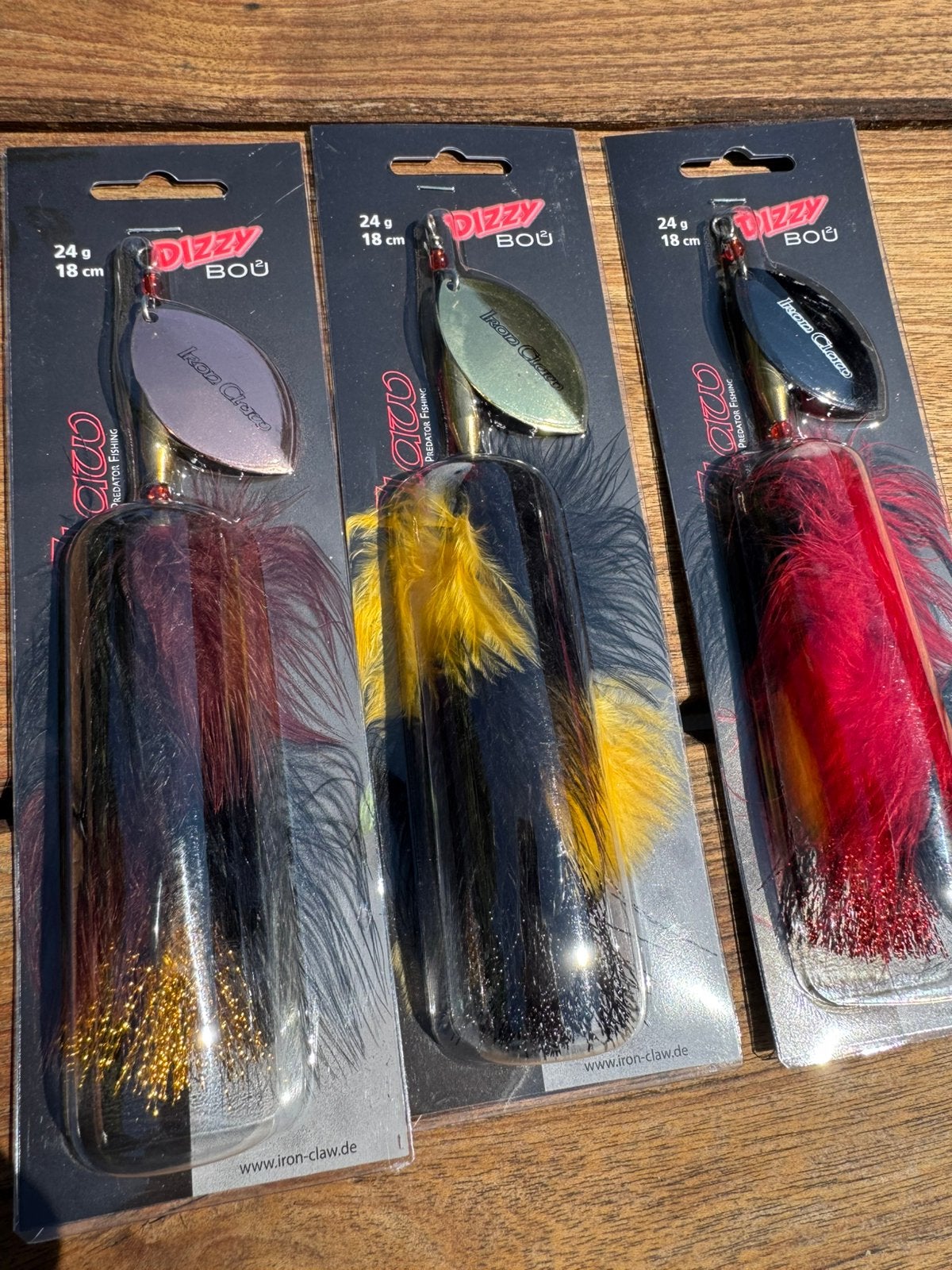 nieuwe grote iron claw dizzy bou maribou snoek spinners, Ophalen of Verzenden, Nieuw, Haak