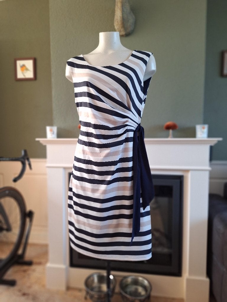 Smashed Lemon mooi gevoerd gestreepte jurk XL, Kleding | Dames, Jurken, Verzenden, Wit, Maat 46/48 (XL) of groter, Zo goed als nieuw