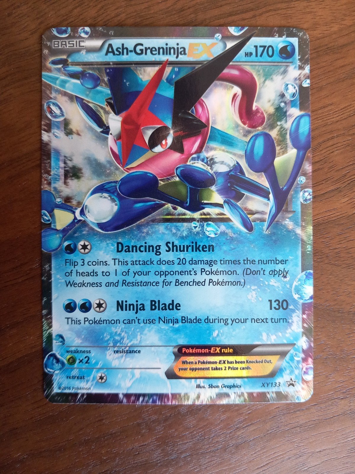 Ash-Greninja EX Pokémon kaart XY133 Foil, Ophalen of Verzenden, Zo goed als nieuw, Losse kaart, Foil