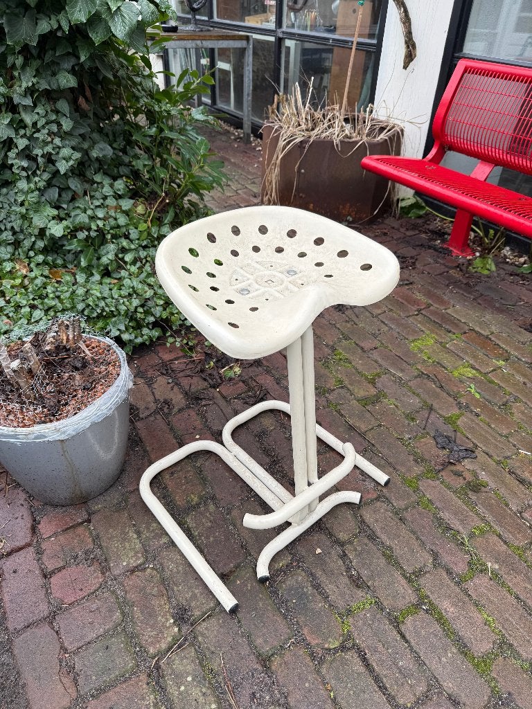 Barkruk zit, tractorzit seventies Retro Vintage, Ophalen, Gebruikt, Met voetsteun, 60 tot 90 cm