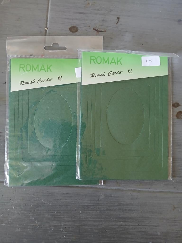 Romak Cards: Groene Rechthoekige Kaders (2x4 stuks), Ophalen of Verzenden, Nieuw, Overige thema's, Blanco kaart of Basiskaart