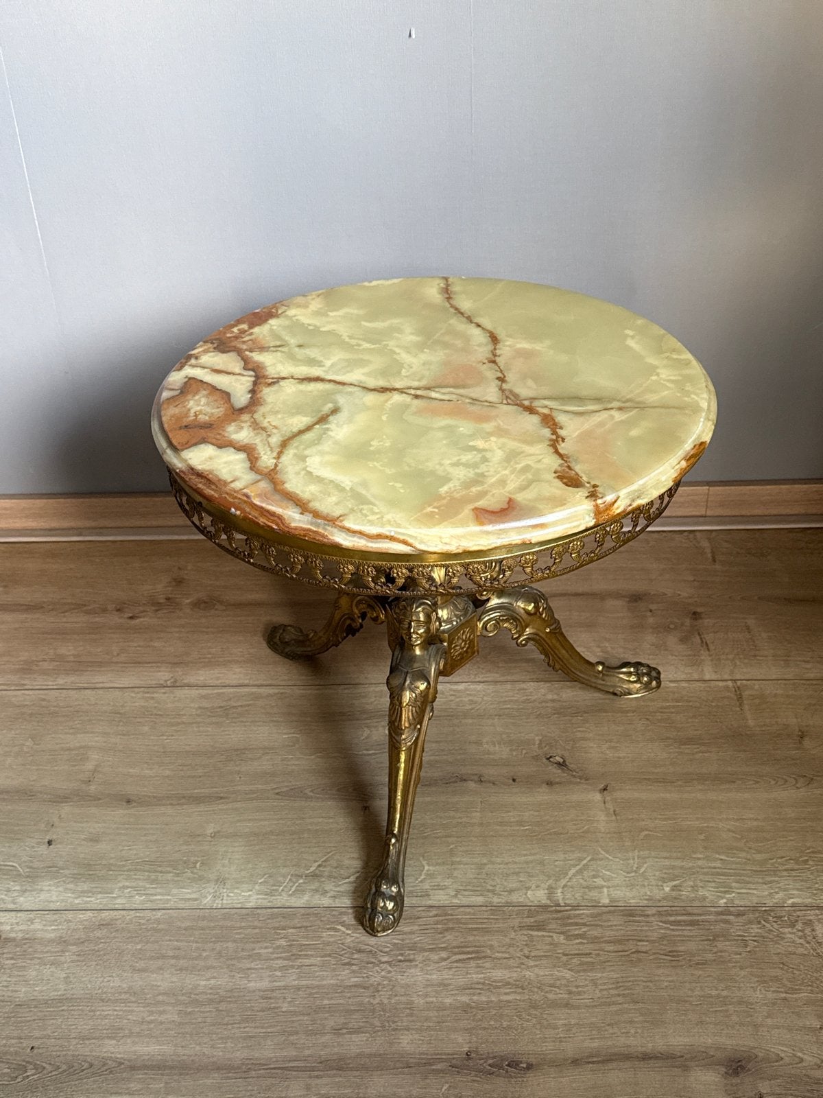 Antieke bijzettafel met onyx blad, Ophalen