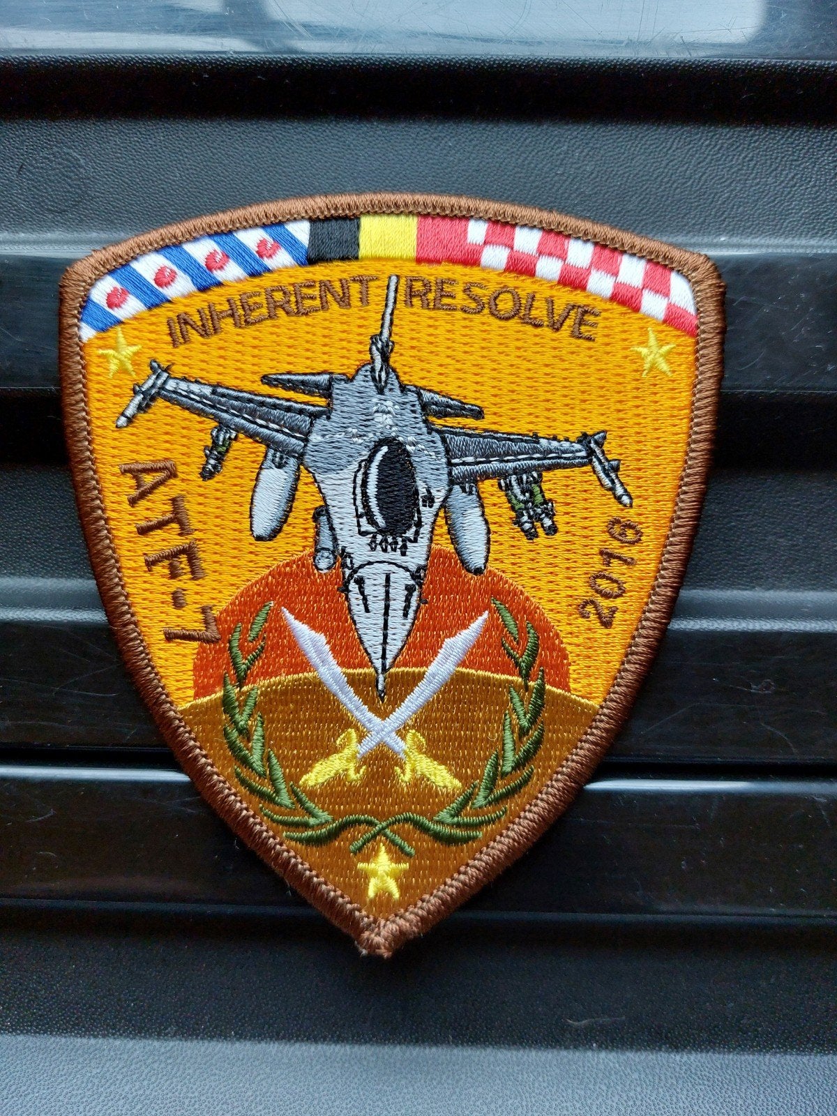 Patch KLu ATF-7 Inherent Resolve 2016, Verzenden, Luchtmacht, Nederland, Embleem of Badge