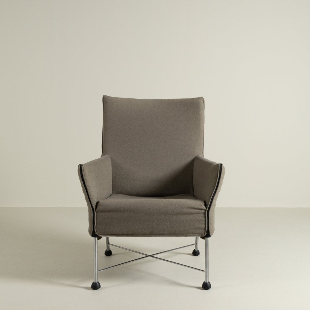Montis Charly Fauteuil Taupe Stof - Aluminium (Op Doppen), Niet ingevuld, Zo goed als nieuw, Niet ingevuld, Niet ingevuld