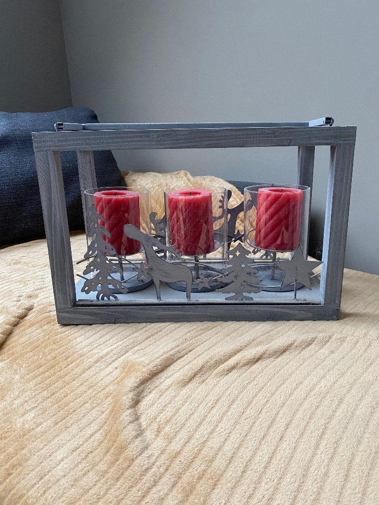 Houten kaarsen standaard, 3 kaarsen, Huis en Inrichting, Woonaccessoires | Kandelaars en Kaarsen, Bruin, Ophalen of Verzenden