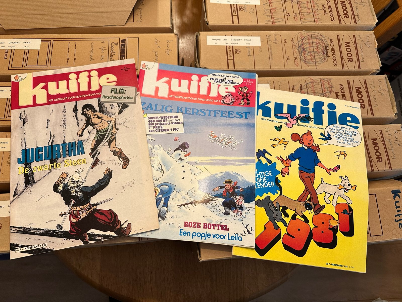 Weekblad Kuifje jaargangen 1981-1991 (op 1 nmr na compleet), Boeken, Meerdere stripboeken, Ophalen, Zo goed als nieuw