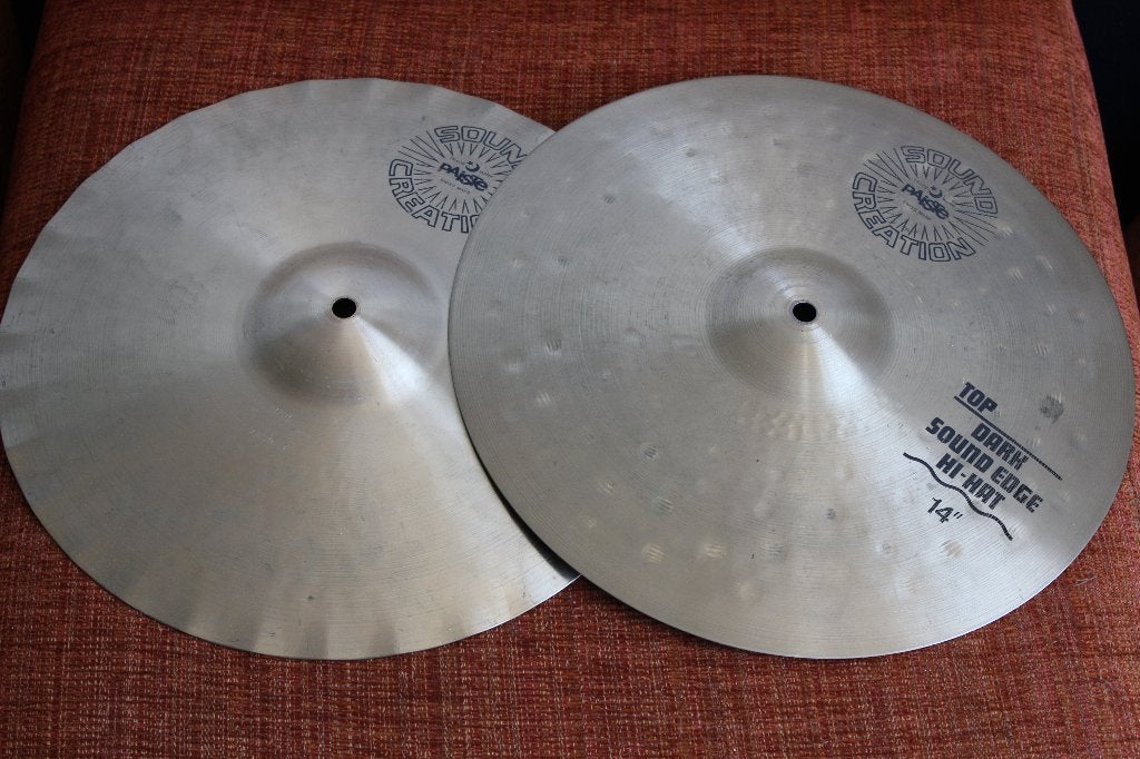 Paiste Sound Creation 14" Dark Sound Edge Hi Hats, Ophalen of Verzenden, Gebruikt, Drums of Percussie