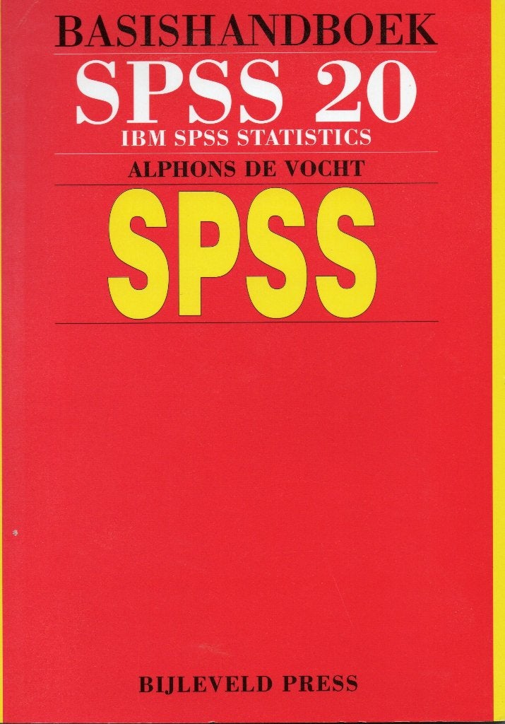 Alphons de Vocht. Basishandboek SPSS 20. 2e druk., Ophalen, Beta, Zo goed als nieuw, HBO